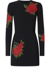 DOLCE & GABBANA CROSS-STITCH EMBROIDERY SILK DRESS