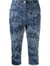 MOSCHINO PRINTED BELOW-THE-KNEE JEANS