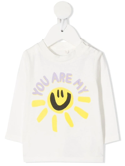Stella Mccartney Babies' Slogan-print Long-sleeve T-shirt In White