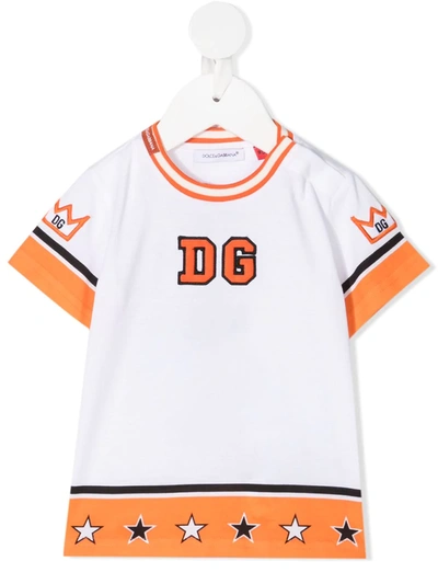 Dolce & Gabbana Babies' Dg Patch T-shirt In White