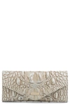 Brahmin Veronica Melbourne Croc Embossed Leather Envelope Wallet In Sterling