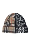 Burberry Jacquard Tartan With Leopard Print Insert Hat In Multi