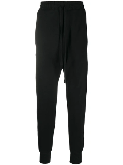Thom Krom Drawstring Drop-crotch Trousers In Black