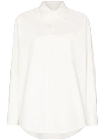 Mm6 Maison Margiela White Oversized Button-up Poplin Shirt