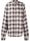 Dsquared2 Checked Button Down Sharpei Sleeve Shirt In White