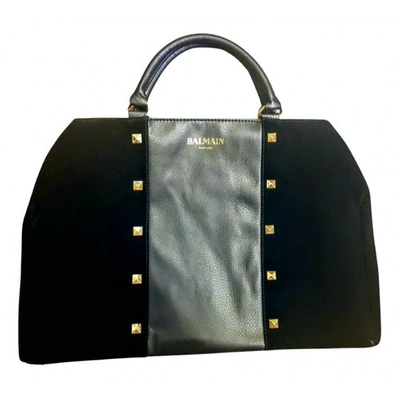 Pre-owned Balmain Black Velvet Handbag