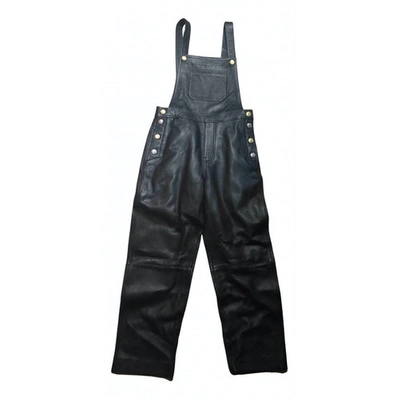Pre-owned Claudie Pierlot Black Leather Jumpsuit