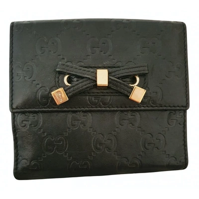 Pre-owned Gucci Zumi Black Leather Wallets