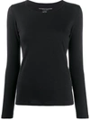 MAJESTIC LONG SLEEVED ROUND-NECK TOP