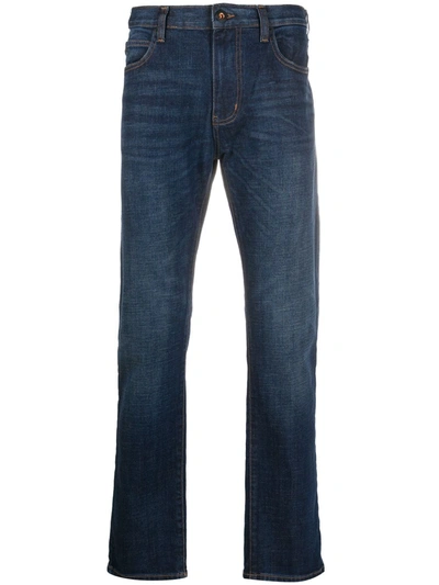 Emporio Armani Mid-rise Straight Jeans In Blue