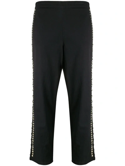 Mes Demoiselles Studded Cropped Trousers In Black