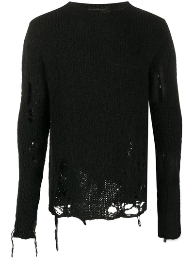 Thom Krom Distressed Jumper In Black