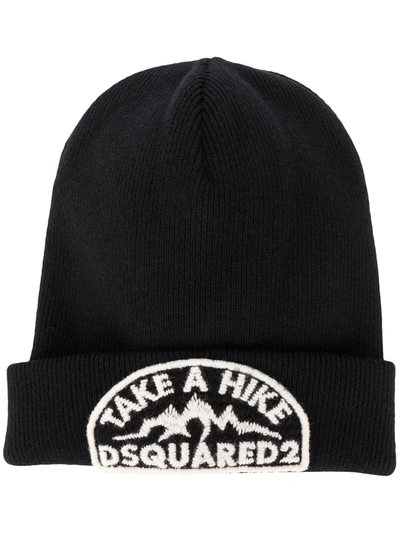 Dsquared2 Embroidered Logo Beanie In Black