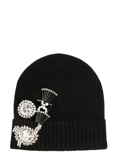 Pinko Jewel-spielle Beanie Hat In Black