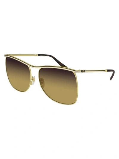 Gucci Violet Gradient Square Ladies Sunglasses Gg0820s-004 63 In Metallic
