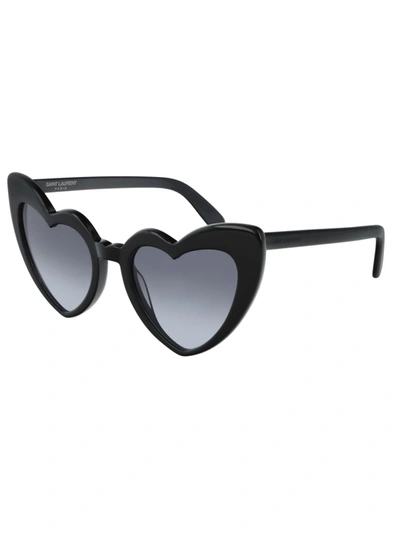 Saint Laurent Women's Lou Lou Mirrored Heart Sunglasses, 55mm In Black