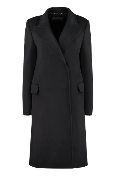 Alberta Ferretti Double-breasted Wool Coat In Black