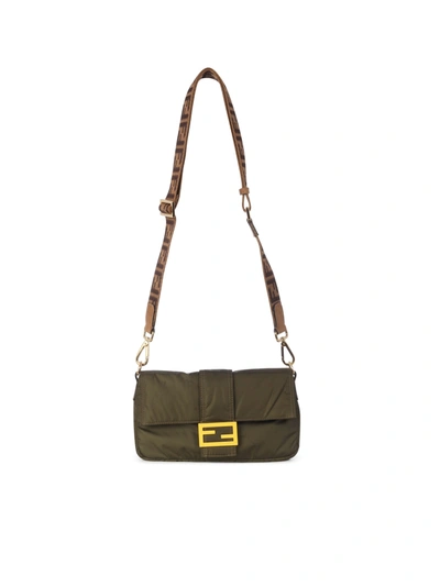 Fendi Baguette Regular Green Nylon Bag