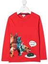 PAUL SMITH JUNIOR DINOSAUR PRINT T-SHIRT