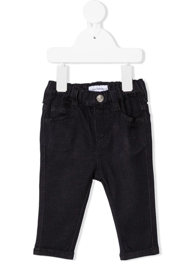 Emporio Armani Babies' Elasticated-waist Trousers In Blue