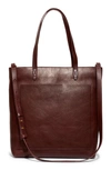 Madewell The Zip-top Medium Transport Leather Tote In Dark Cabernet