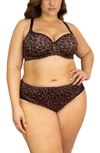 Curvy Couture Tulip Smooth Convertible Underwire Push-up Bra In Designer Leopard Print