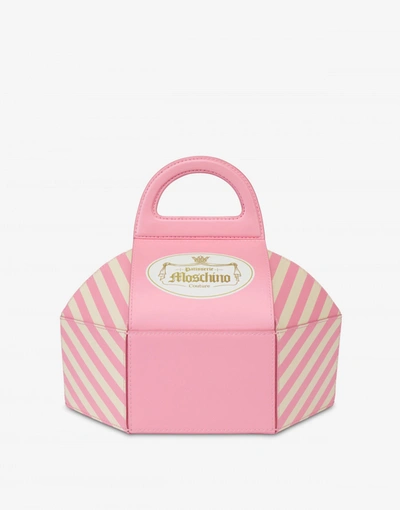Moschino Cake Box Pink Leather Handbag