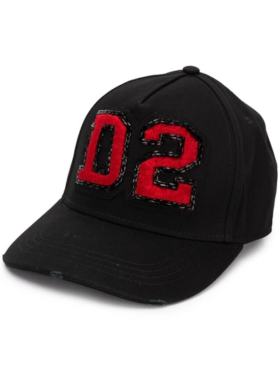 Dsquared2 D2 Logo Patch Cap In Red