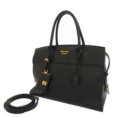 Pre-owned Prada Black Saffiano Leather Esplanade Satchel Bag