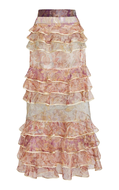 Zimmermann Lucky Tiered Skirt In Floral