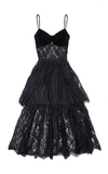 ANDRES OTALORA APALUSA LACE-DETAILED CHIFFON DRESS,820425