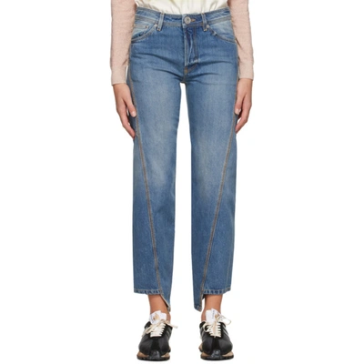 Lanvin Twist-seam Cropped Jeans In Light Blue