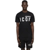 Dsquared2 Black Crewneck T-shirt With Maxi Logo Print On The Front In Cotton Man