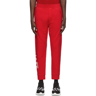 Dsquared2 Red Ski-fit Icon Lounge Trousers In 309 Red