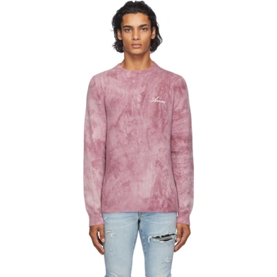 Amiri Burgundy Tie-dye Marble Sweater In Pink