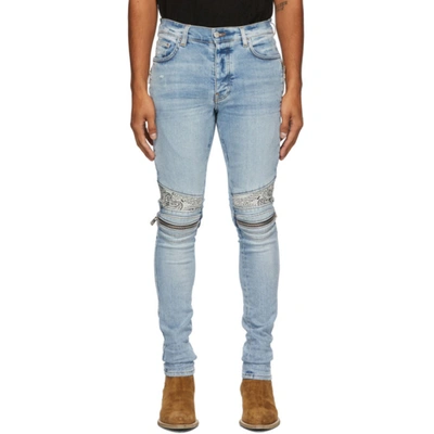 Amiri 15cm Mx2 Bandana Cotton Denim Jeans In Auth Indigo