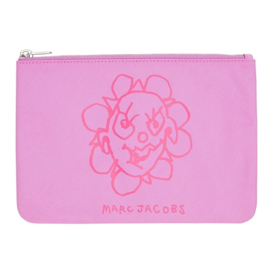 Marc Jacobs Pink Heaven By  Crazy Daisy Pouch In Pink Multi