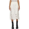 SACAI OFF-WHITE EMBROIDERED PAISLEY LACE SKIRT