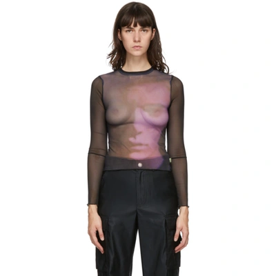 Marc Jacobs Black Heaven By  Duval Mesh Long Sleeve T-shirt