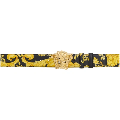 Versace Black And Yellow Le Pop Classique Print Palazzo Belt