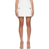 BALMAIN WHITE TWEED TRAPEZE MINISKIRT