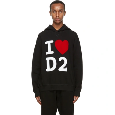 Dsquared2 Slogan-print Hoodie In Black,red,white