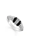 LAGOS BLACK CAVIAR DIAMOND SMALL LINK RING,02-80732-CB7