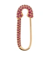 ANITA KO 18KT ROSE GOLD RUBY SAFETY PIN EARRING