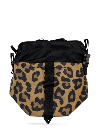 Supreme Leopard Neck Pouch In Brown