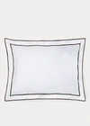 Polo Ralph Lauren Spencer Sateen Border Sham In Wht And Sage