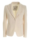 L'autre Chose Wool Crepe Single-breasted Jacket In Cream Color In Cream