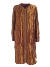 Kenzo Reversible Down Jacket In Ocher And Brick Red In Bronze