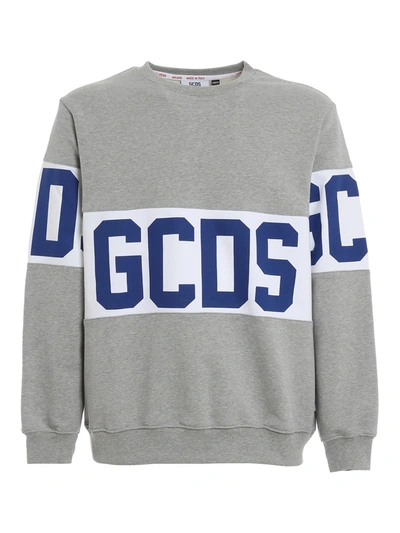 Gcds Cotton Crew-neck Sweatshirt In Grey