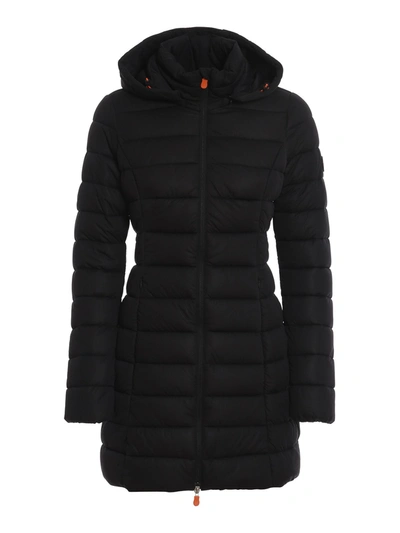 Save The Duck Seal Stretch Water Resistant Quilted Coat In Black